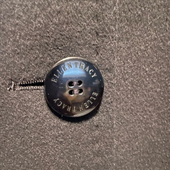 Ellen Tracy Black Wool Button Cape Belted Jacket Coat - Picture 8 of 13